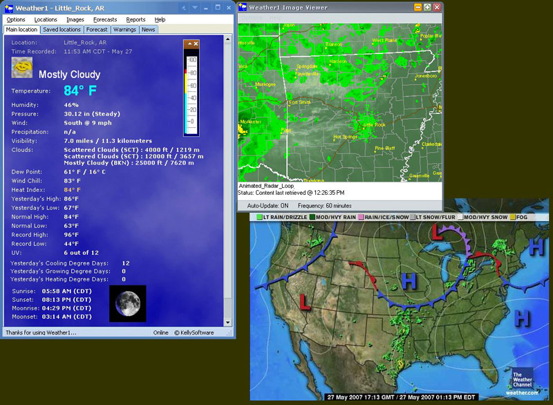 Screenshot of desktop with Weather1